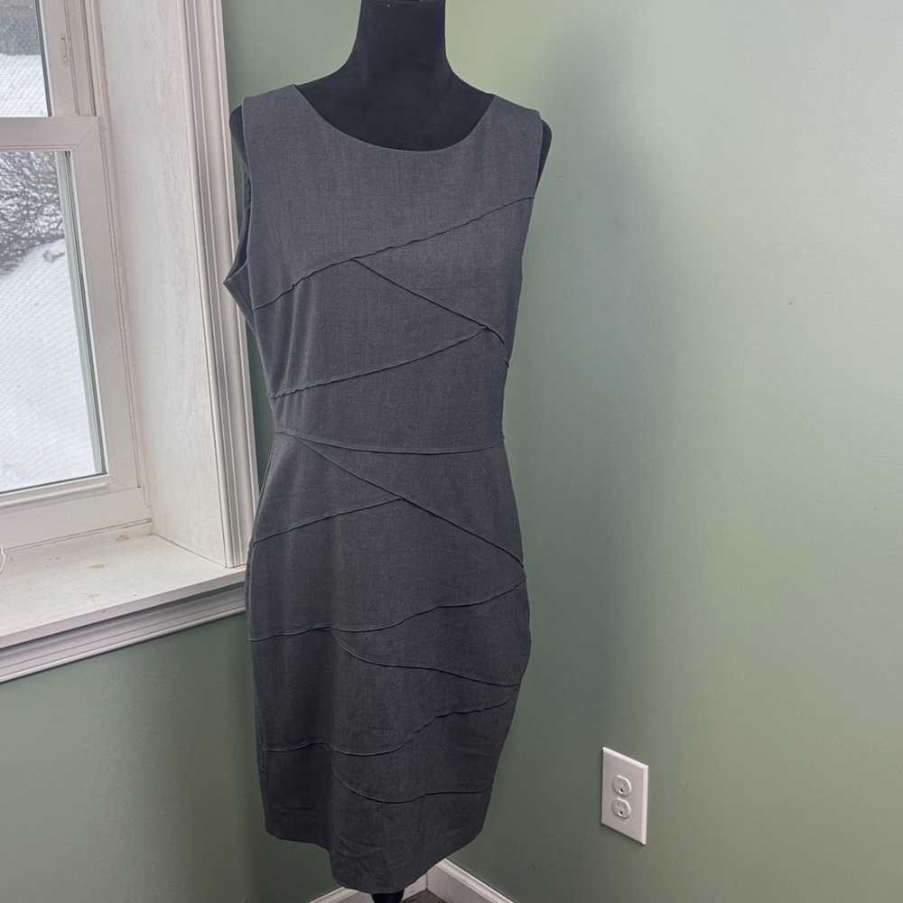 Calvin Klein Gray layered Dress 10